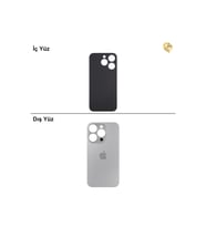iPhone 15 Pro Naturel Titanyum Renk Arka Kapak Arka Cam Batarya Kapağı Lazer Kesim Kapak Pil Kapağı
