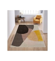 Rovigo Home Dijital Baskı Yıkanabilir Kaymaz Taban Salon Halısı RVG0610 (Sarı)