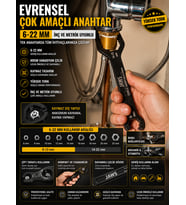 Mekanik ve Otomotiv İçin Evrensel Anahtar 6 22 mm Yüksek Tork Kaymaz Tasarım