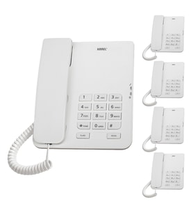 Karel TM140 Analog Masaüstü Kablolu Telefon 5'li Fırsat Paketi Beyaz