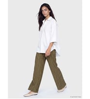 LCW Modest Haki Beli Lastikli Dokulu Kadın Pantolon