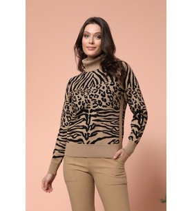 YANLARI FİTİL BLUZ CAMEL