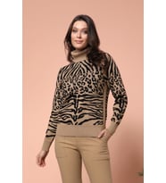 YANLARI FİTİL BLUZ CAMEL