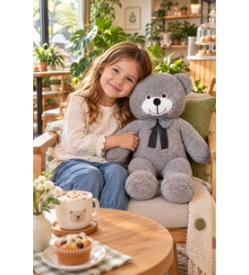 50 cm Ayıcık – Sevgiliye, Çocuğa, Arkadaşa Peluş Oyuncak (Gri)
