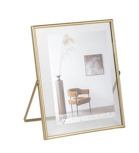 Porsima DHZ90103 Altın Metal Modern Dekoratif Cam Fotoğraf Çerçevesi Masa Duvar Fotoğraf Çerçevesi 20x25cm