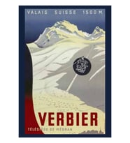 Verbier, Isviçre Seyahat Tablo Ahşap Poster Dekoratif