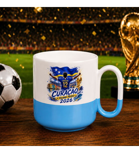 BK Gift Curaçao Taraftar Temalı 2026 Dünya Kupası Tasarımlı Mavi Joyful Kupa Bardak