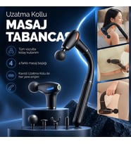 Uzatmalı Kanca Saplı Masaj Tabancası 4 Başlıklı Kablosuz Kas Gevşetici Sırt Omuz Tüm Vücut Masajı