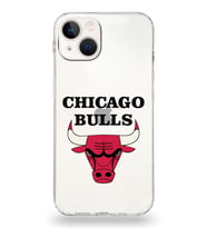 Apple iPhone 13 Mini Uyumlu Kamera Korumalı Tıpalı Kapak Chicago Bulls Tasarımlı Şeffaf Kılıf