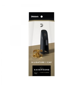 D'Addario HTS1G Tenor Saksafon H-Ligature ve Kapak Seti  Altın Kaplama (Gold) Harrison Tarzı Tasarım, 4 Noktadan Eşit Baskı ile Maksimum Rezonans