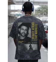 Tasarım The Weeknd Madness Rapper Şarkıcı Sırt Baskılı Unisex Oversize Eskitme Yıkamalı Tişört