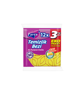 Yüzde 30 3'lü Mikrofiber Temizlik Bezi Onikili Paket