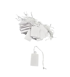 Orta Boy Beyaz Renk 2 /1,5 cm 80 adet Karton İpli Fiyat Etiketi