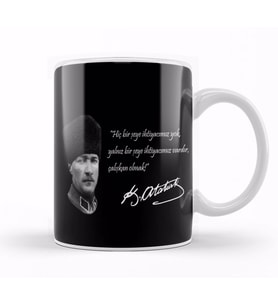 Mustafa Kemal Atatürk Söz 01 Kupa Bardak Porselen