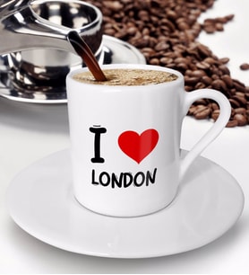 BK Gift I Love London Tasarımlı Türk Kahvesi Fincanı - Model 1