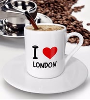 BK Gift I Love London Tasarımlı Türk Kahvesi Fincanı - Model 1