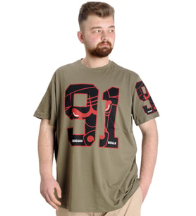 Mode XL Büyük Beden Erkek T-shirt 91 23153 Haki