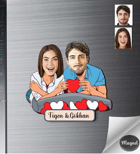 Kişiye Özel Sevgili Ahşap Magnet -5