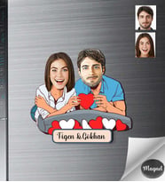 Kişiye Özel Sevgili Ahşap Magnet -5