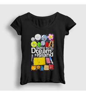 Presmono Kadın Beyaz Bfdi Battle For Dream Island T-Shirt 531738tt (Siyah)