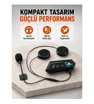 Mey İthalat® BT22 Kablosuz Kask Kulaklığı – Bluetooth 5.0, Intercom, Su Geçirmez ve Uzun Ömürlü Bata