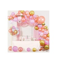 METALİK ROSE GOLDLU LÜKS BALON SET