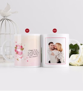 BK Gift Kişiye Özel El Yazı Mesajlı Fotoğraflı Hediye Beyaz Kupa Bardak-1
