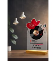 giftcrea Kişiye Özel Sevgililer Günü, Doğum Günü, Yıldönümü Pleksi Plak Tasarımlı Set,Dekoratif Spotify Plak