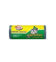 Orta Boy Çöp Torbası 55 x 60 cm 20 Li Rulo x 5 Paket = 100 Adet (Mavi)