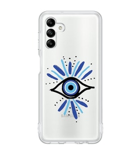 Samsung Galaxy A04S Uyumlu Nazar Göz Desenli Şeffaf Telefon Kılıfı