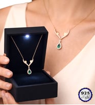 Işıklı Kutusunda Premium Tasarım 925 Ayar Gümüş Kolye Farklı Model Seçenekleri (Model 1)