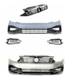 VW Passat B8.5 R-line 2020- (2014-2018 Passat B8 Icin Uyumludur) Tampon Seti Ön V2 3G0807217 Wisco