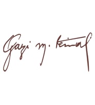 Gazi Mustafa Kemal İmzası Sticker17x17 Cm Kahverengi
