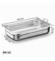 ÜRET Saplı Gastronom Küvet GN 1/1 100 mm 14 lt