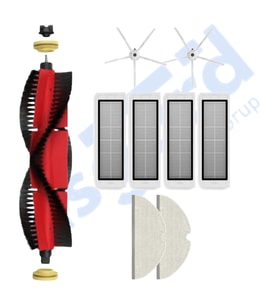 ROBOROCK  S50 – S55 –S5 MAX – S6 – S6 MAXV Uyumlu 1 Ana Fırça 2 Yan Fırça 4 Filtre 2 Mop PKT-iasgf0000681