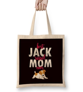 Best Jack Russel Terrier Mom Ever Dogs Owner Lover Bez Çanta Uzun Saplı