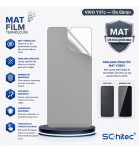 SChitec VIVO Y37c Uyumlu Ön Yüzey Mat Hidrojel Ekran Koruyucu