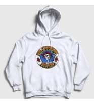 Presmono Unisex Beyaz Roses Grateful Dead Kapüşonlu Sweatshirt 386940tt