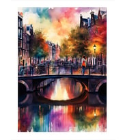 Amsterdam'daki Köprü Modern Ahşap Tablo