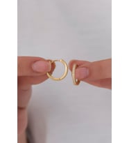 925 Ayar Gold Rengi Tamtur Küpe Kadın Gümüş Küpe