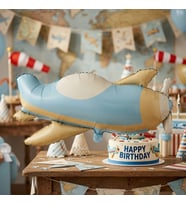 Retro Uçak Folyo Balon 78x42 cm Uçak Temalı Doğum Günü Parti Süsü Dekorasyon Balonu