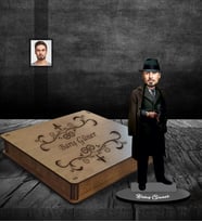 Kişiye Özel Babalar Günü Godfather Baba Karikatürlü Ahşap Biblo Kutulu Model-5-2