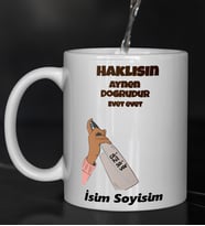 Komik - Esprili Kupa Bardak HAKLISIN Tasarımlı Komik Kupa Bardak