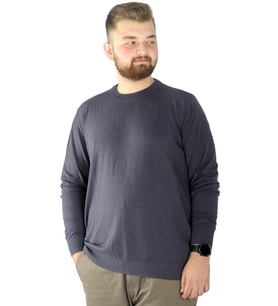 Mode XL Büyük Beden Kazak Bisiklet Yaka 22207 Füme