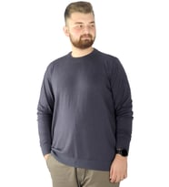 Mode XL Büyük Beden Kazak Bisiklet Yaka 22207 Füme