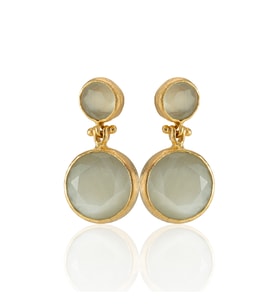 Kadir Jewellery 22 Ayar Altın Kaplama Kadın Taşlı Küpe -El İşçiliği Ve Hipoalerjenik Küpe