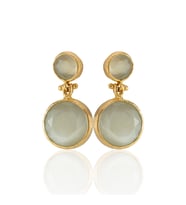 Kadir Jewellery 22 Ayar Altın Kaplama Kadın Taşlı Küpe -El İşçiliği Ve Hipoalerjenik Küpe