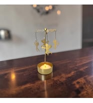 Isı İle Dönen Mumluk – Aşk Tanrısı Eros Melek Dekoratif Mumluk (Gold)