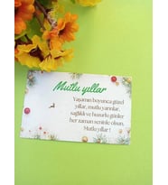  30 Adet Lux Kalın Kuşe Yılbaşı Tebrik Kartı - Mutlu Yıllar- 8x5cm (M15)
