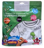 Kalem Hediyeli Boyanabilir Tişört 3-4 Yaş